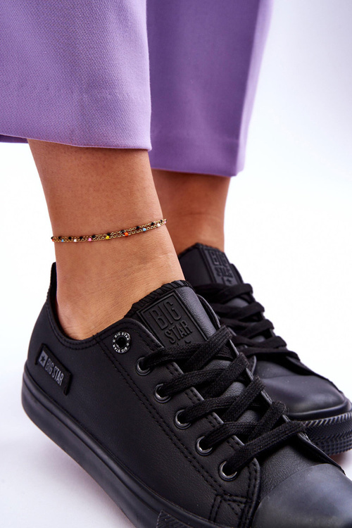 Dámské nízké kožené tenisky Big Star KK274011 Černá