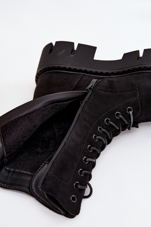 Zateplené workery dámské s ozdobou černé Melisse