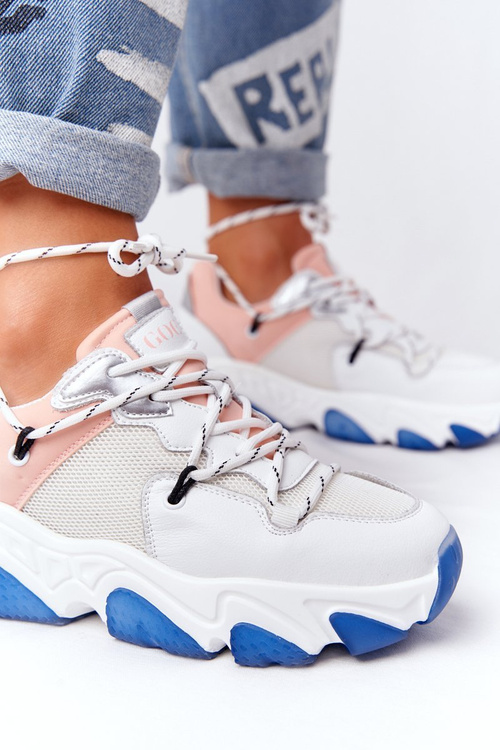 Sportovní Obuv Na Velkých Podrážkách GOE HH2N4034 Bílé-Růžové