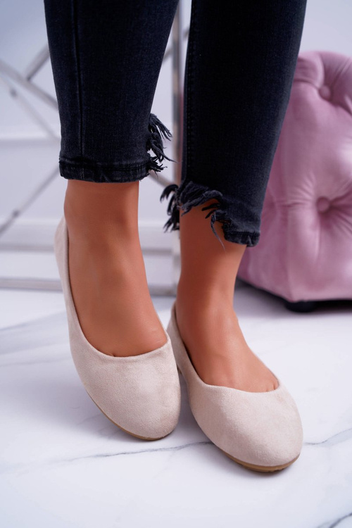 Dámské semišové béžová balerína Mickey