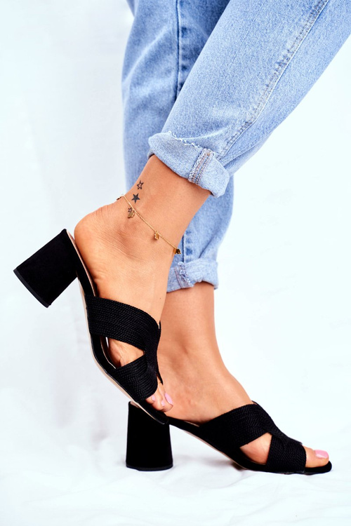 Dámské Nazouváky Na Podpatku černé Guest