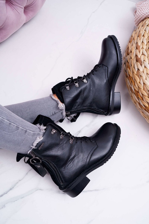 Dámske topánky Big Star Leather Black EE274506