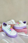 Dětské tenisky s suchým zipem bílo-fialové Pennyn