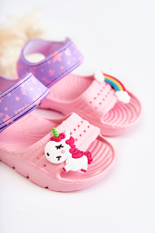 Detské sandále s ľahkou penou ružové ružové ružové Asti
