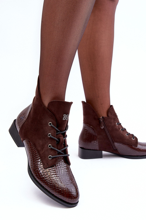 Ploché kožené topánky, zvierací vzor hnedá Tianeta