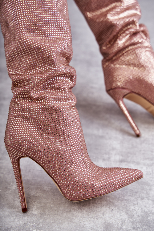 Módne topánky na špendlíku s kamienkami ružová Lovisa