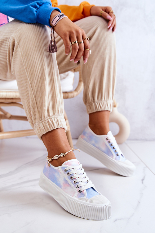 Nízké Tenisky Na Platformě Modro-růžová Mischa