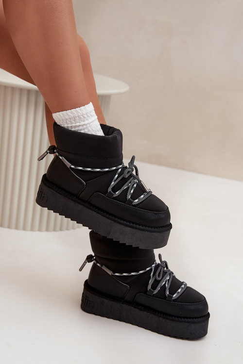 Snežná obuv na platforme D.Franklin DFSH371015 Čierne