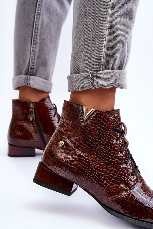 Dámské Kožené Botky Maciejka 5743C-02 Hnědé