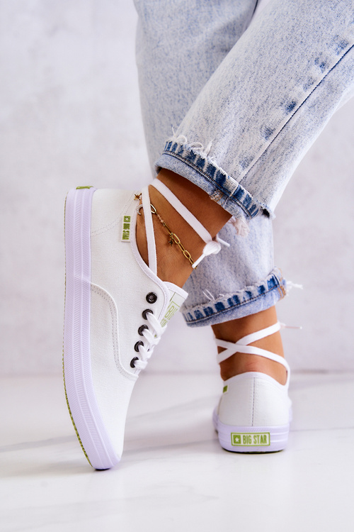 Ľahká dámska veľká hviezda JJ274260 Biele tenisky