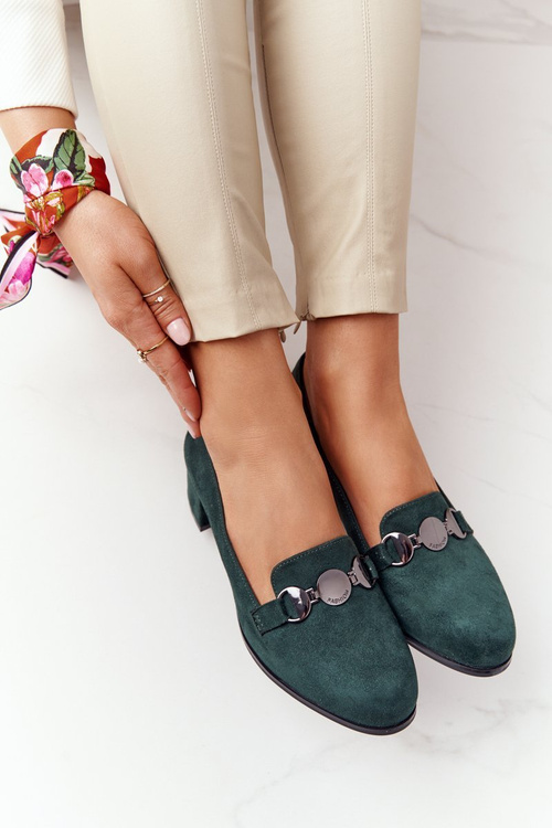 Semišové vysoké podpätky Sergio Leone PB148 Green