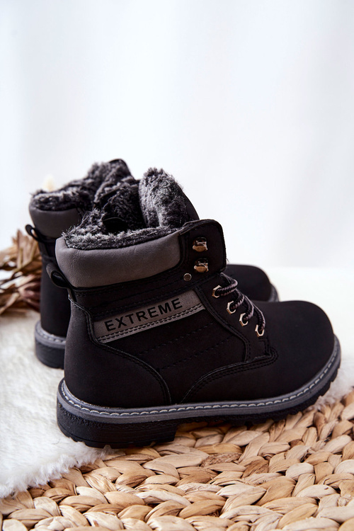 Dětské Boty Izolované Cerne Graves