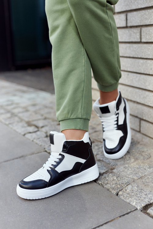 Vysoká dámská sportovní obuv bílá a Černá Megithoe