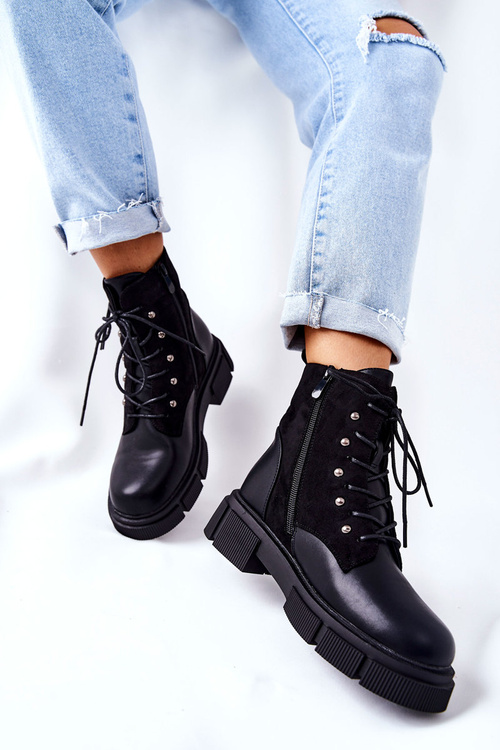 Kožené Vázané Pracovní Boty Black Your Way!