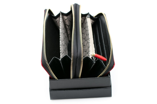 Veľká dámska červená lakovaná nobo peňaženka