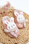 Detské papuče na hrubom podošom zajačikovej ružovej dasca
