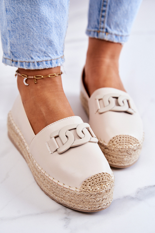 Klasické espadrilles na platforme Julianne Beige