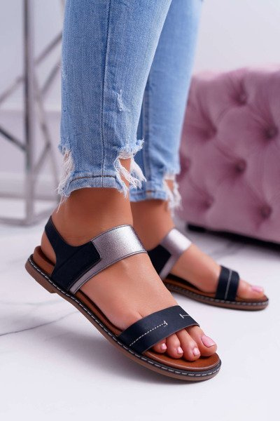 Dámské Sandály Ploché Sergio Leone SK014 Černé Agrina