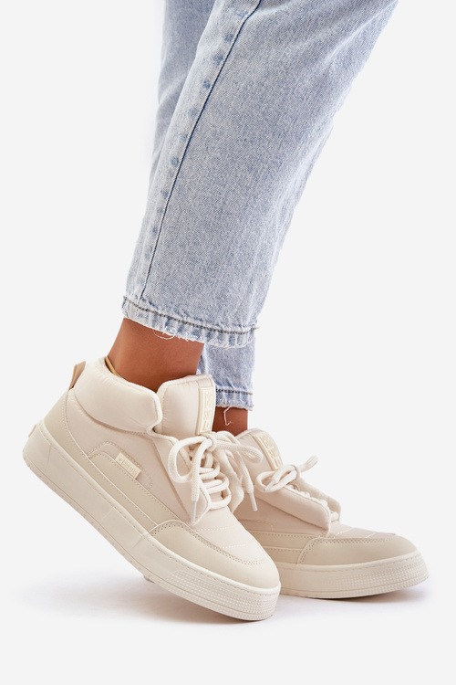 Zateplené dámske tenisky Big Star OO274A531 Krémové