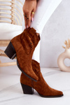 Camel Devon Cowboy Boots Suede topánky