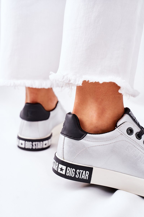 Dámské Kožené Tenisky BIG STAR II274034 Stříbrné