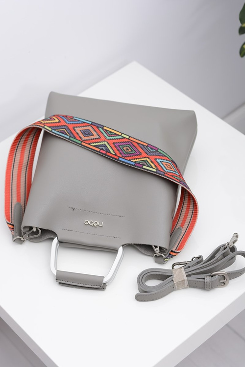 Damska Szara Torba Worek Nobo z Mini Torebką