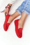 Ženské semišové červené Moccasins San Marino