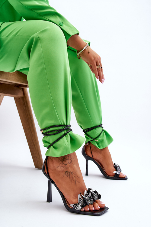 Vázané Sandály S Motýli Černe Delmar