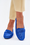Dámské Velurové Mokasíny Kobaltové Lenvie