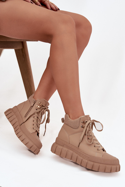 Dámske zateplené trapery na platforme Camel Carenna