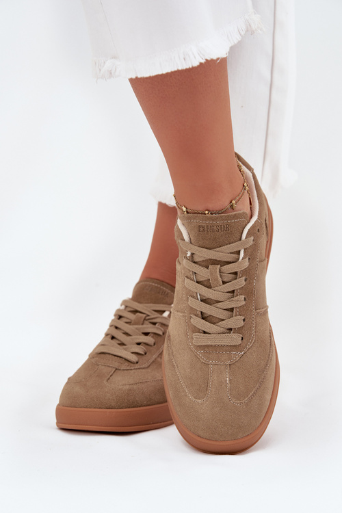 Dámské semišové sneakersy Big Star SS274675 HI-POLY SYSTEM Béžové