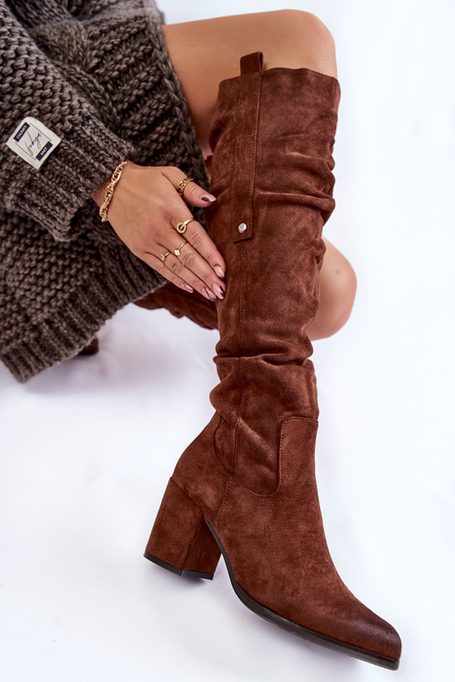 Semišové nadkolenky La.Fi 270065FX-SU Hnědá