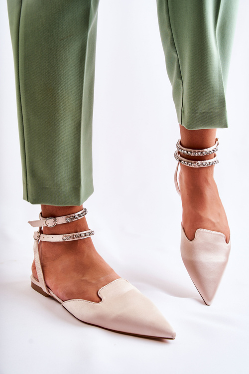 dámské sandály se špicovou špičkou béžové Amisha