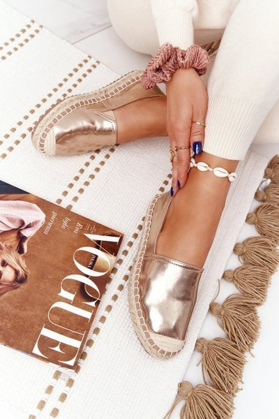 Kožené espadrilly na pletenej podrážke veľkej hviezdy HH274503 PLN