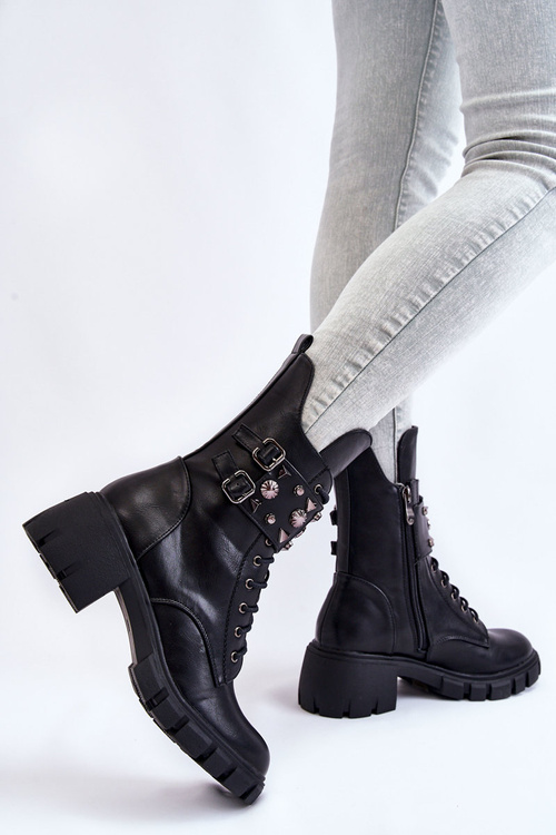 Dámské vysoké kozačky na zip Černá Kastella