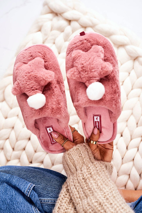 Dámské Papuče S Kožešinou S Hvězdičkou Práškově Růžové Night-Night