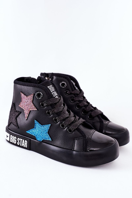 Detské vysoké tenisky s veľkou hviezdou II374028 Black Slider