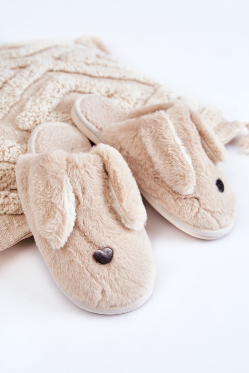 Dámské kožešinové pantofle béžove Remmi