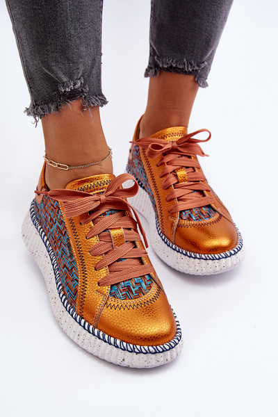 Kožené dámské sportovní boty Maciejka 06327-18 Oranžové
