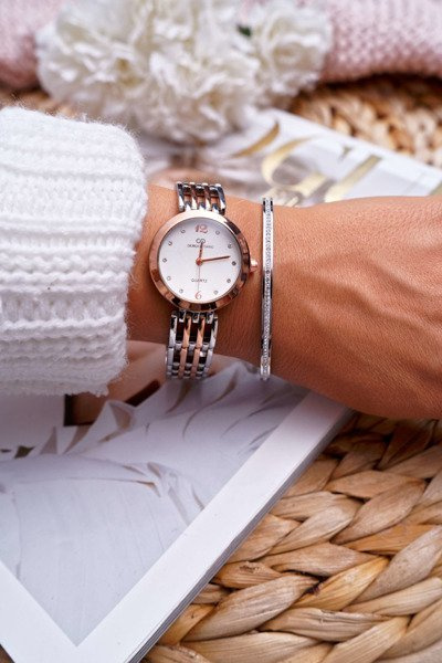 Dámský Náramek z nerezové Oceli s Zirkony Stříbrný Debi