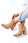 Dámske semišové topánky s výrezmi Lewski Beige Sand 3075