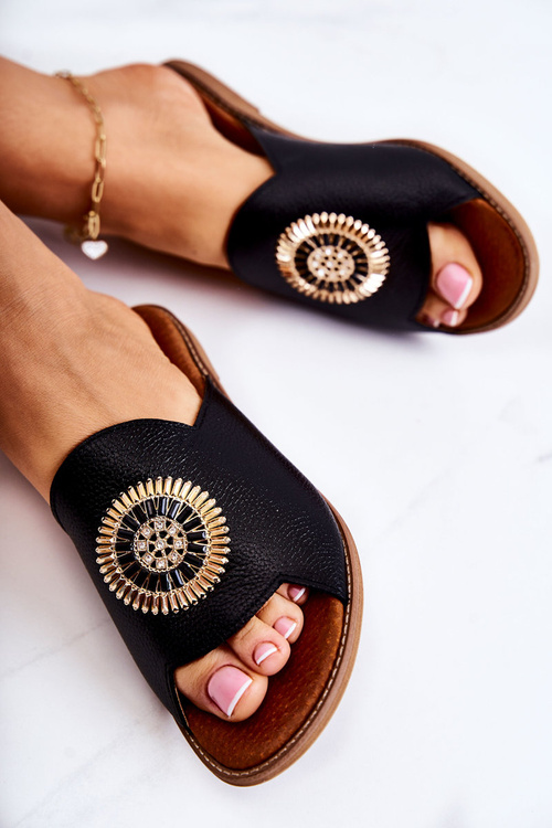 Kožené módne topánky Lewski 3132/o čierna