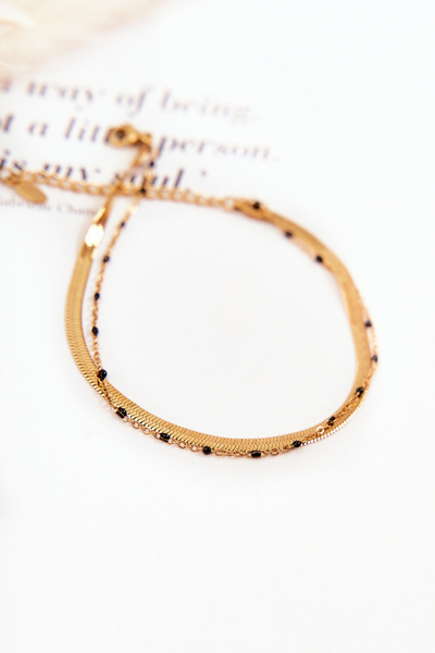 Dámský dvojitý náramek zlatý