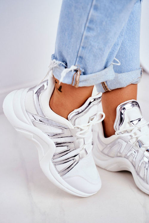 Dámske športové topánky strieborné felter vložky