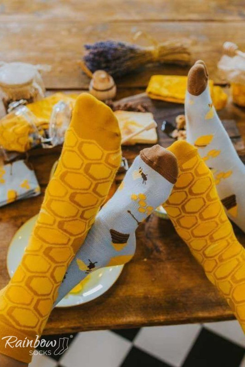 Dúhové ponožky ponožky med v pohári 2 páry
