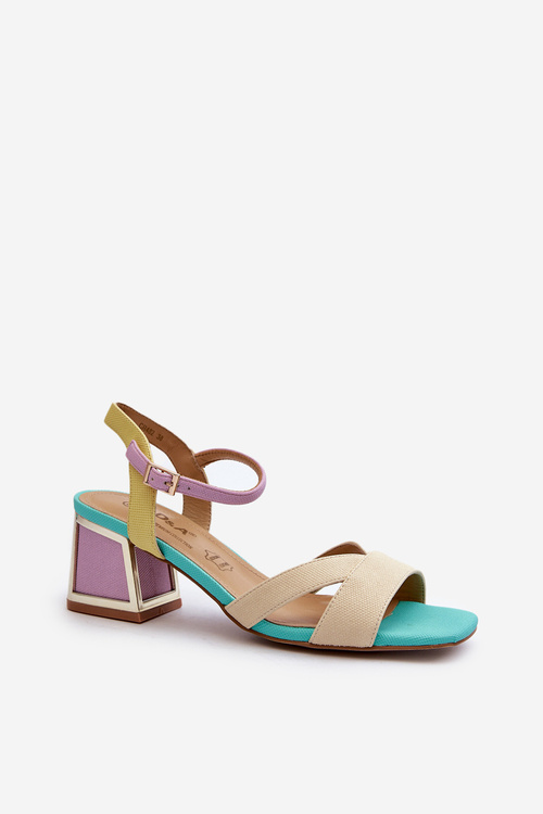 Dámske elegantné sandále na opätku fialové D&A MR38-549