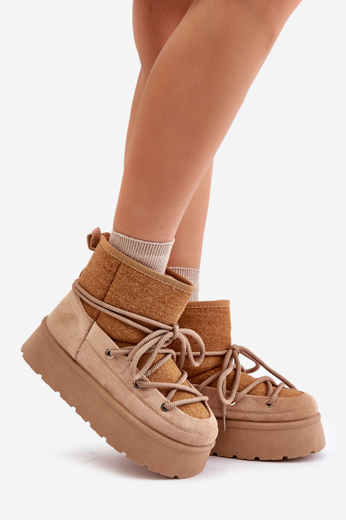 Sněhule S Vázáním Na Platformě Hnědé Mavora