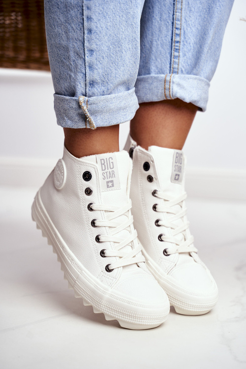 Dámske tenisky s veľkou hviezdou High Izolované biele GG274108