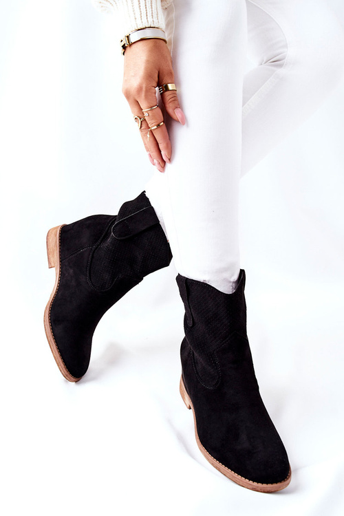 Čierne poľské semišové topánky