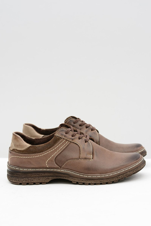 Izolované topánky ernesto hnedej kože na zimu